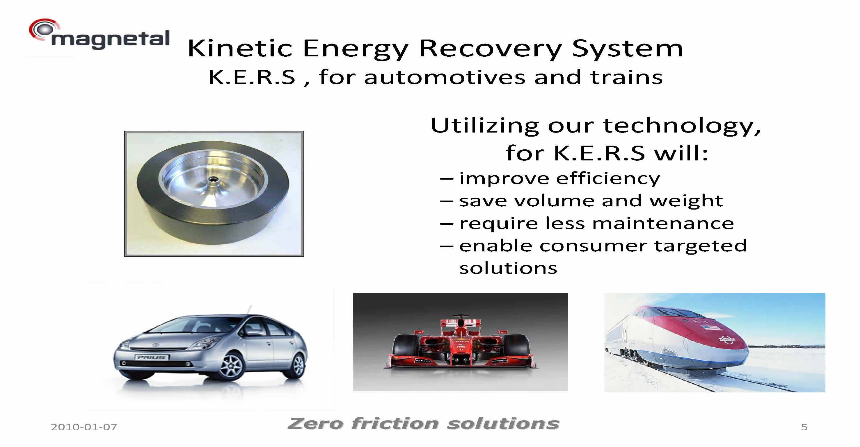 Kinetic Energy Storage System KERS Benefits of using Magnetal Bearing Technology